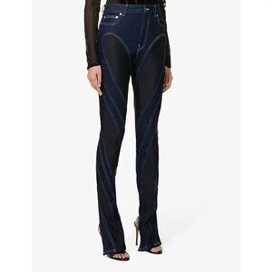 MUGLER spiral dark blue jeans